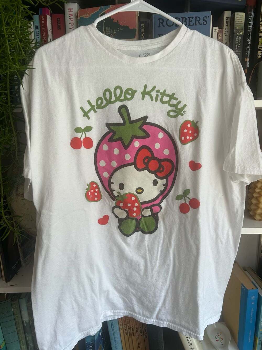 Sanrio Hello Kitty Strawberry Costume White T-Shirt 1X